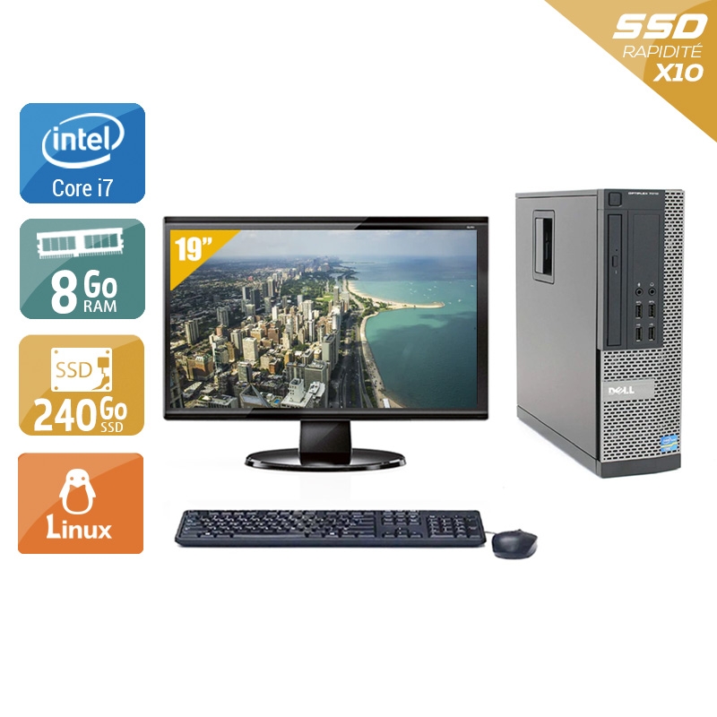 Dell Optiplex 990 SFF i7 + Écran - 19'' 8Go RAM 240Go SSD Linux  Bon étatOccasion certifiée reconditionnée Bon état -  reconditionné disponible sur Kiatoo