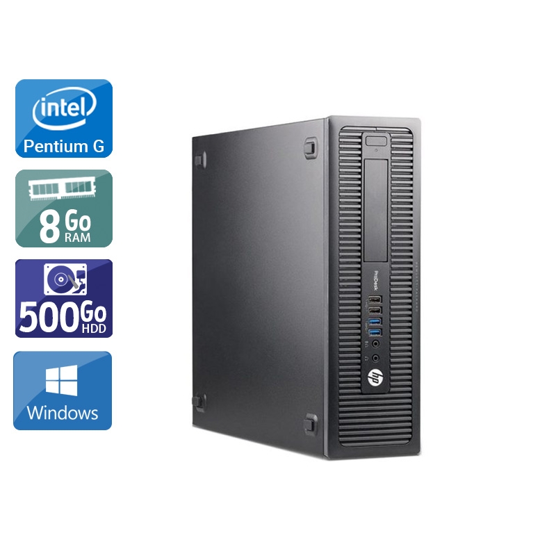 HP ProDesk 600 G2 SFF Pentium G Dual Core Gen 6 8Go RAM 500Go HDD Windows 10