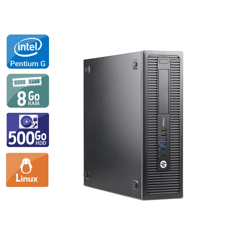 HP ProDesk 600 G1 SFF Pentium G Dual Core 8Go RAM 500Go HDD Linux