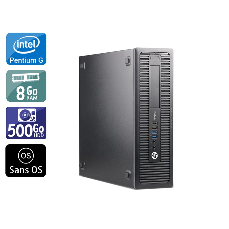 HP ProDesk 600 G1 SFF Pentium G Dual Core 8Go RAM 500Go HDD Sans OS