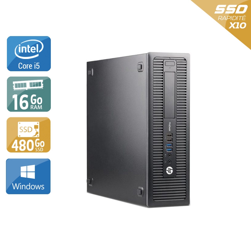 HP ProDesk 600 G1 SFF i5 - 16Go RAM 480Go SSD Windows 10  Très bon étatOccasion certifiée reconditionnée Bon état -  reconditionné disponible sur Kiatoo