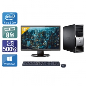 Dell Précision T3400 Tower Core 2 Duo avec Écran 19 pouces 8Go RAM 500Go HDD Windows 10