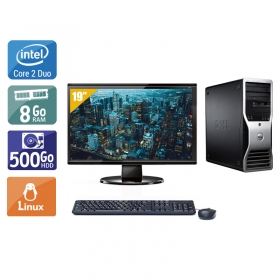 Dell Précision T3400 Tower Core 2 Duo avec Écran 19 pouces 8Go RAM 500Go HDD Linux