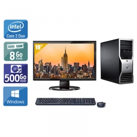Dell Précision 390 Tower Core 2 Duo avec Écran 19 pouces 8Go RAM 500Go HDD Windows 10