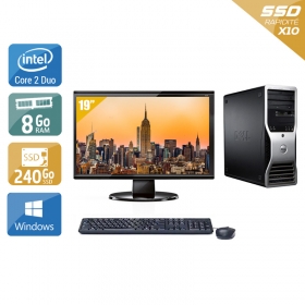 Dell Précision 390 Tower Core 2 Duo avec Écran 19 pouces 8Go RAM 240Go SSD Windows 10