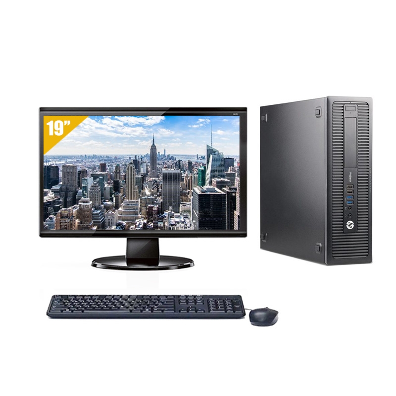 HP ProDesk 600 G2 SFF i5 Gen 6 avec Écran 19 pouces 16Go RAM 240Go SSD Windows 10