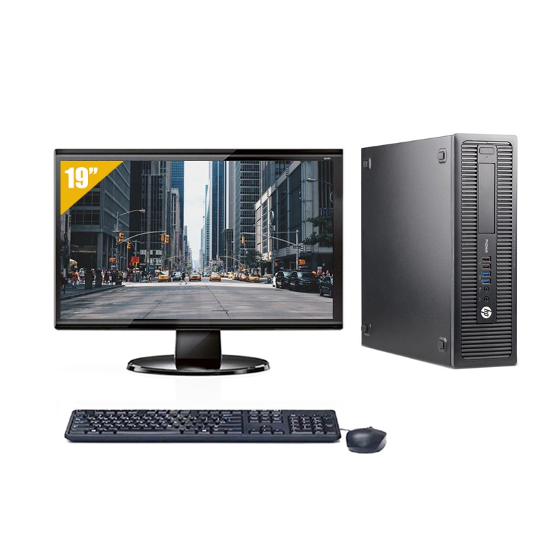 HP ProDesk 600 G1 SFF i3 avec Écran 19 pouces 8Go RAM 500Go HDD Sans OS