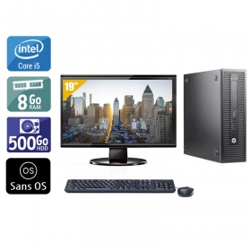HP ProDesk 600 G1 SFF i5 avec Écran 19 pouces 8Go RAM 500Go HDD Sans OS