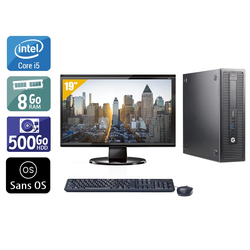HP ProDesk 600 G1 SFF i5 + Écran - 19'' 8Go RAM 500Go HDD Sans OS  Bon étatOccasion certifiée reconditionnée Bon état -  reconditionné disponible sur Kiatoo