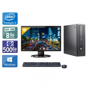 HP ProDesk 600 G1 SFF Pentium G Dual Core avec Écran 19 pouces 8Go RAM 500Go HDD Windows 10