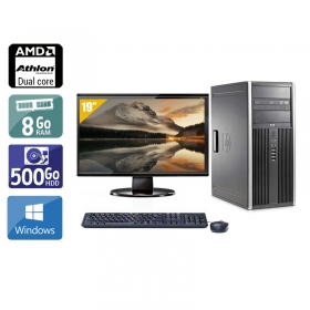 HP Compaq dc5850 Tower AMD Athlon Dual Core avec Écran 19 pouces 8Go RAM 500Go HDD Windows 10