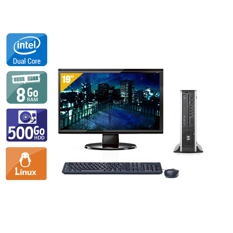 HP Compaq Elite 8000 USDT Dual Core + Écran - 19'' 8Go RAM 500Go HDD Linux  Bon étatOccasion certifiée reconditionnée Bon état -  reconditionné disponible sur Kiatoo