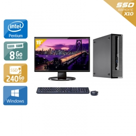 HP ProDesk 400 G1 SFF Pentium G Dual Core avec Écran 19 pouces 8Go RAM 240Go SSD Windows 10