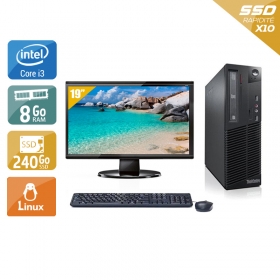 Lenovo ThinkCentre M81 SFF i3 avec Écran 19 pouces 8Go RAM 240Go SSD Linux