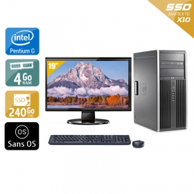 HP Compaq dc5700 Tower Pentium G Dual Core avec Écran 19 pouces 4Go RAM 240Go SSD Sans OS