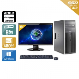 HP Compaq dc5750 Tower AMD Sempron avec Écran 19 pouces 8Go RAM 480Go SSD Windows 10