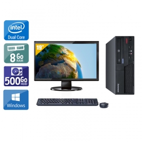 Lenovo ThinkCentre M57 SFF Dual Core avec Écran 19 pouces 8Go RAM 500Go HDD Windows 10