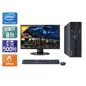 Lenovo ThinkCentre M58 SFF Core 2 Duo avec Écran 19 pouces 8Go RAM 500Go HDD Linux