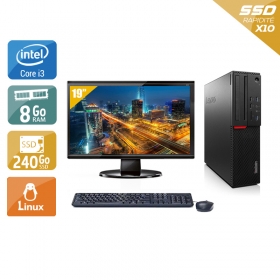 Lenovo ThinkCentre M700 SFF i3 Gen 6 avec Écran 19 pouces 8Go RAM 240Go SSD Linux