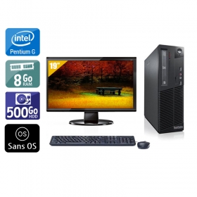 Lenovo ThinkCentre M71 SFF Pentium G Dual Core avec Écran 19 pouces 8Go RAM 500Go HDD Sans OS