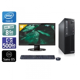 Lenovo ThinkCentre M71 SFF i3 avec Écran 19 pouces 8Go RAM 500Go HDD Sans OS