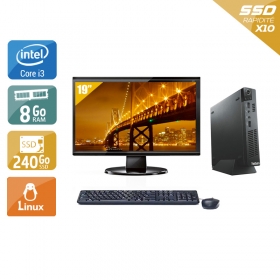 Lenovo ThinkCentre M72E Tiny i3 avec Écran 19 pouces 8Go RAM 240Go SSD Linux