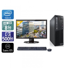 Lenovo ThinkCentre M73 SFF i3 avec Écran 19 pouces 8Go RAM 500Go HDD Sans OS