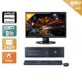 HP Compaq dc5750 SFF AMD Sempron avec Écran 19 pouces 8Go RAM 240Go SSD Linux