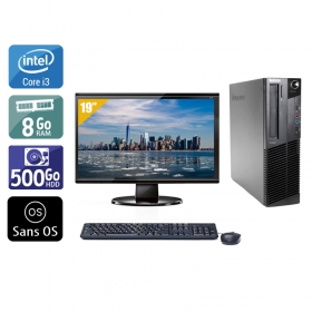 Lenovo ThinkCentre M91 USFF i3 avec Écran 19 pouces 8Go RAM 500Go HDD Sans OS