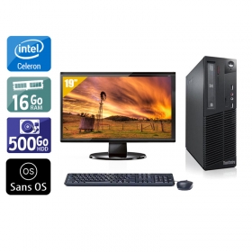 Lenovo ThinkCentre M82 SFF Celeron Dual Core avec Écran 19 pouces 8Go RAM 500Go HDD Sans OS
