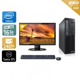 Lenovo ThinkCentre M82 SFF Celeron Dual Core avec Écran 19 pouces 8Go RAM 240Go SSD Sans OS