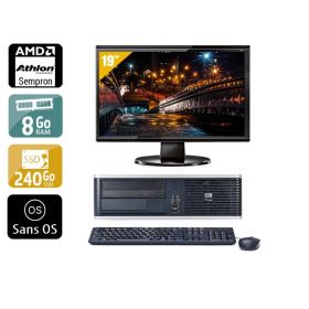 HP Compaq dc5750 SFF AMD Sempron + Écran - 19" 8Go RAM 240Go SSD Sans OS