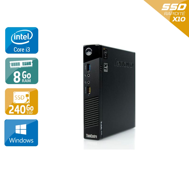 Acheter Lenovo ThinkCentre M73 Tiny i3 - 8Go RAM 240Go SSD Windows 10 Bon étatOccasion certifiée reconditionnée Bon état - 190,83 € Lenovo ThinkCentre M73 Tiny i3 - 8Go RAM 240Go SSD Windows 10 Bon étatOccasion certifiée reconditionnée Bon état - reconditionné disponible sur Kiatoo