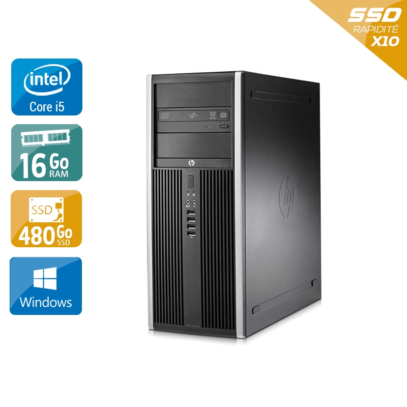 HP Compaq Elite 8100 Tower i5 16Go RAM 480Go SSD Windows 10