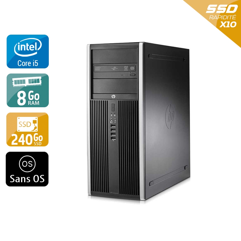 HP Compaq Elite 8100 Tower i5 8Go RAM 240Go SSD Sans OS