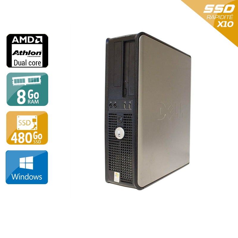 Dell Optiplex 740 Desktop AMD Athlon Dual Core 8Go RAM 480Go SSD Windows 10