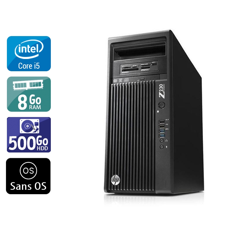 HP Workstation Z230 Tower i5 - 8Go RAM 500Go HDD Sans OS  État correctOccasion certifiée reconditionnée Bon état -  reconditionné disponible sur Kiatoo
