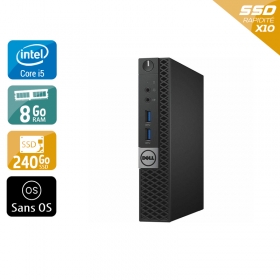 Dell Optiplex 7040 Tiny i5 Gen 6 8Go RAM 240Go SSD Sans OS