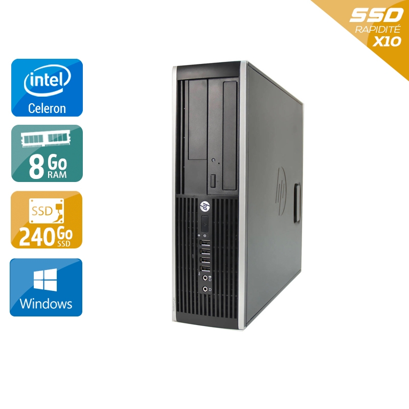 HP Compaq Pro 6200 SFF Celeron Dual Core 8Go RAM 240Go SSD Windows 10