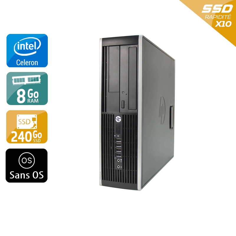 HP Compaq Pro 6200 SFF Celeron Dual Core 8Go RAM 240Go SSD Sans OS