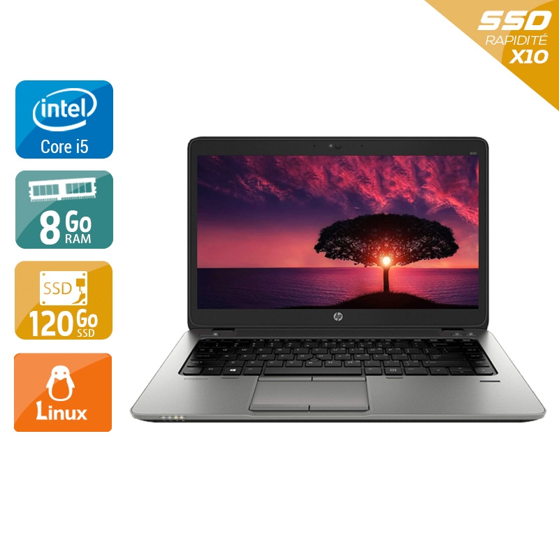 HP EliteBook 840 G1 i5  - 8Go RAM 120Go SSD Linux