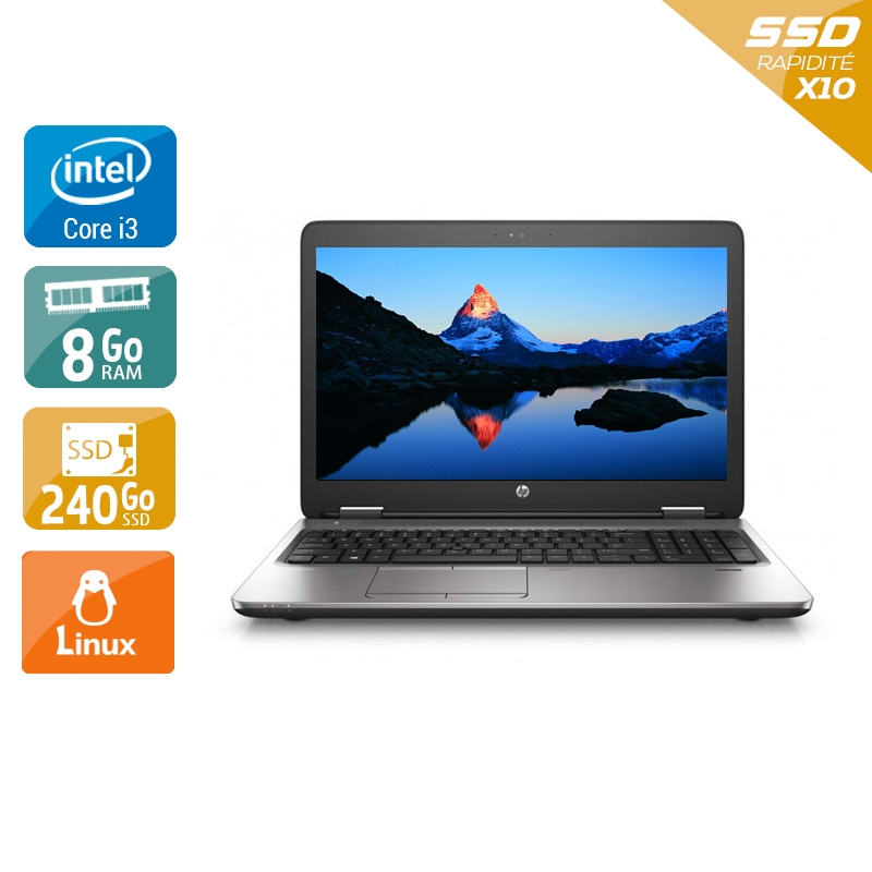 HP ProBook 650 G2 i3 Gen 6  - 8Go RAM 240Go SSD Linux