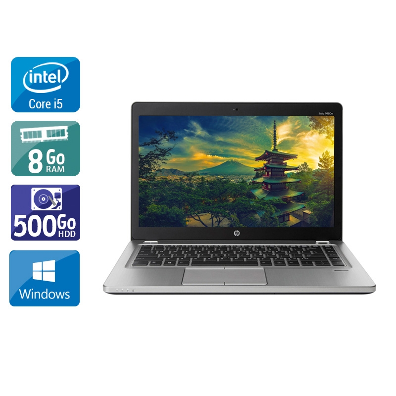 HP EliteBook Folio 9470m 14,0" i5 - 8Go RAM 500Go HDD Windows 10