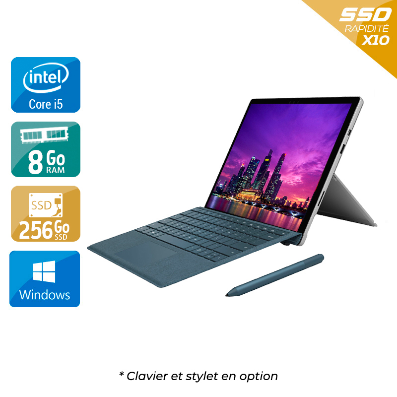 Microsoft Surface Pro 5 12,3'' (modèle 1796 _ 2017) i5 Gen 7 8Go RAM 256Go SSD Windows 10  Bon étatOccasion certifiée reconditionnée Bon état -  reconditionné disponible sur Kiatoo