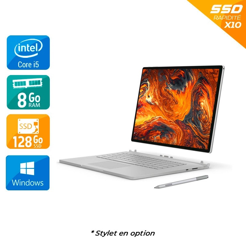 Microsoft Surface Book 13,5'' i5 Gen 6 8Go RAM 128Go SSD Windows 10  État correctOccasion certifiée reconditionnée Bon état -  reconditionné disponible sur Kiatoo