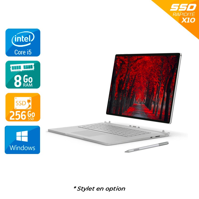 Microsoft Surface Book 2 13,5'' i5 Gen 7 8Go RAM 256Go SSD Windows 10  État correctOccasion certifiée reconditionnée Bon état -  reconditionné disponible sur Kiatoo
