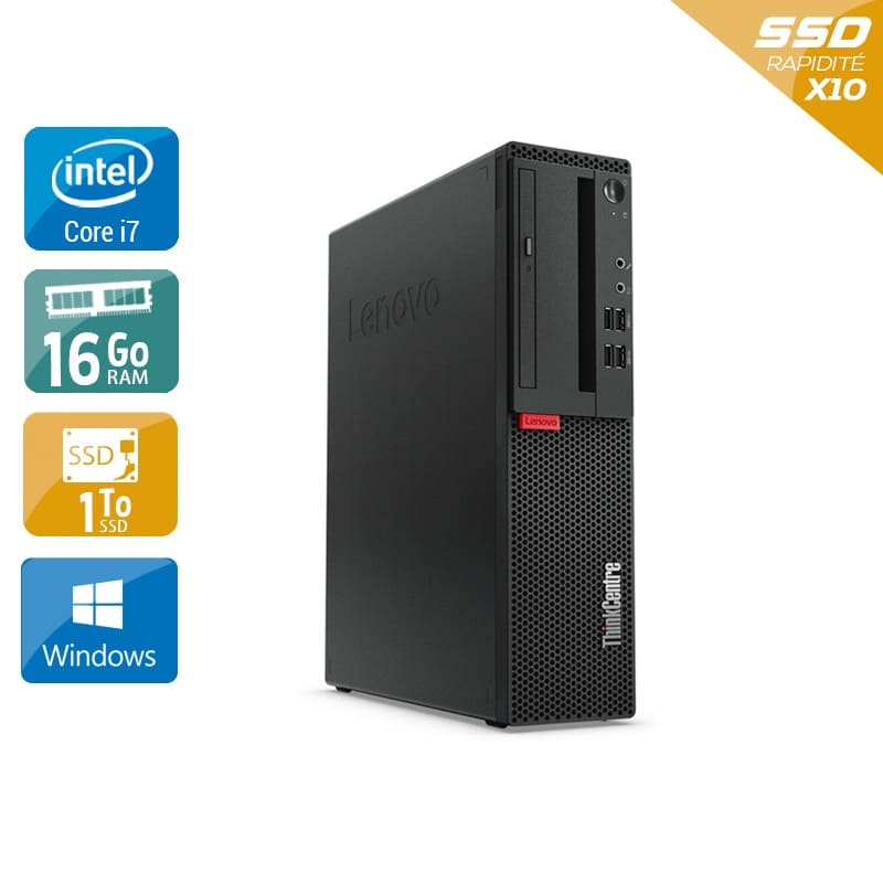 Lenovo ThinkCentre M910 SFF i7 Gen 6 16Go RAM 1To SSD Windows 10