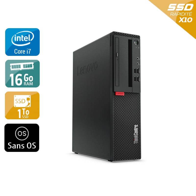 Lenovo ThinkCentre M910 SFF i7 Gen 6 16Go RAM 1To SSD Sans OS