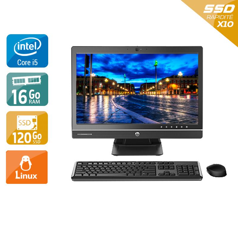 HP ProOne 600 G1 AIO i5 21" - 16Go RAM 120Go SSD Linux