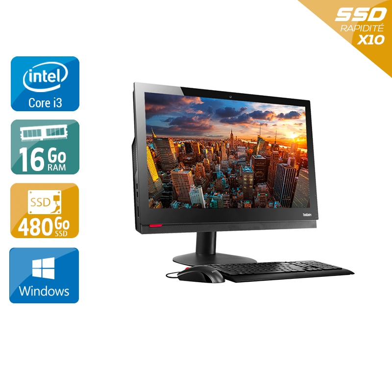 Lenovo ThinkCentre M910Z AIO i3 Gen 7 24" - 16Go RAM 480Go SSD Windows 10